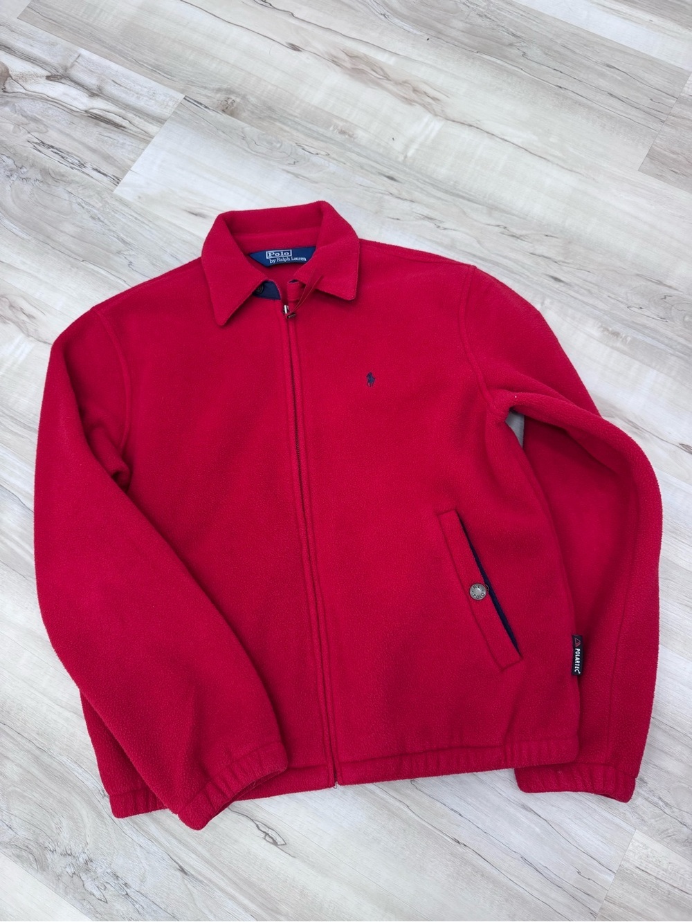 Vintage Polo Ralph Lauren Polartec Full Zip Fleece Jacket Red Men’s Sz Small